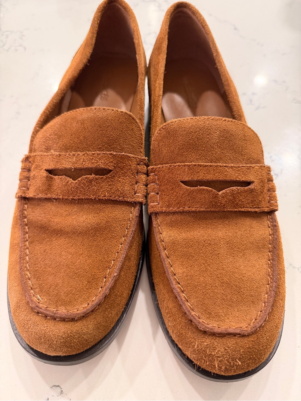 Madewell Women's Suede Loafers in Rust Brown